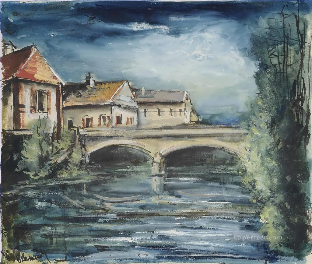 The village bridge Maurice de Vlaminck Oil Paintings